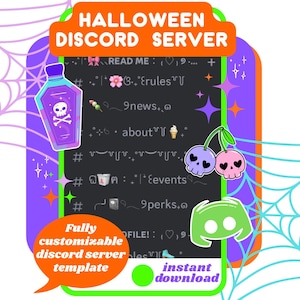 Halloween Discord-serversjabloon | Griezelig, esthetisch, schattig, edgy (directe download)