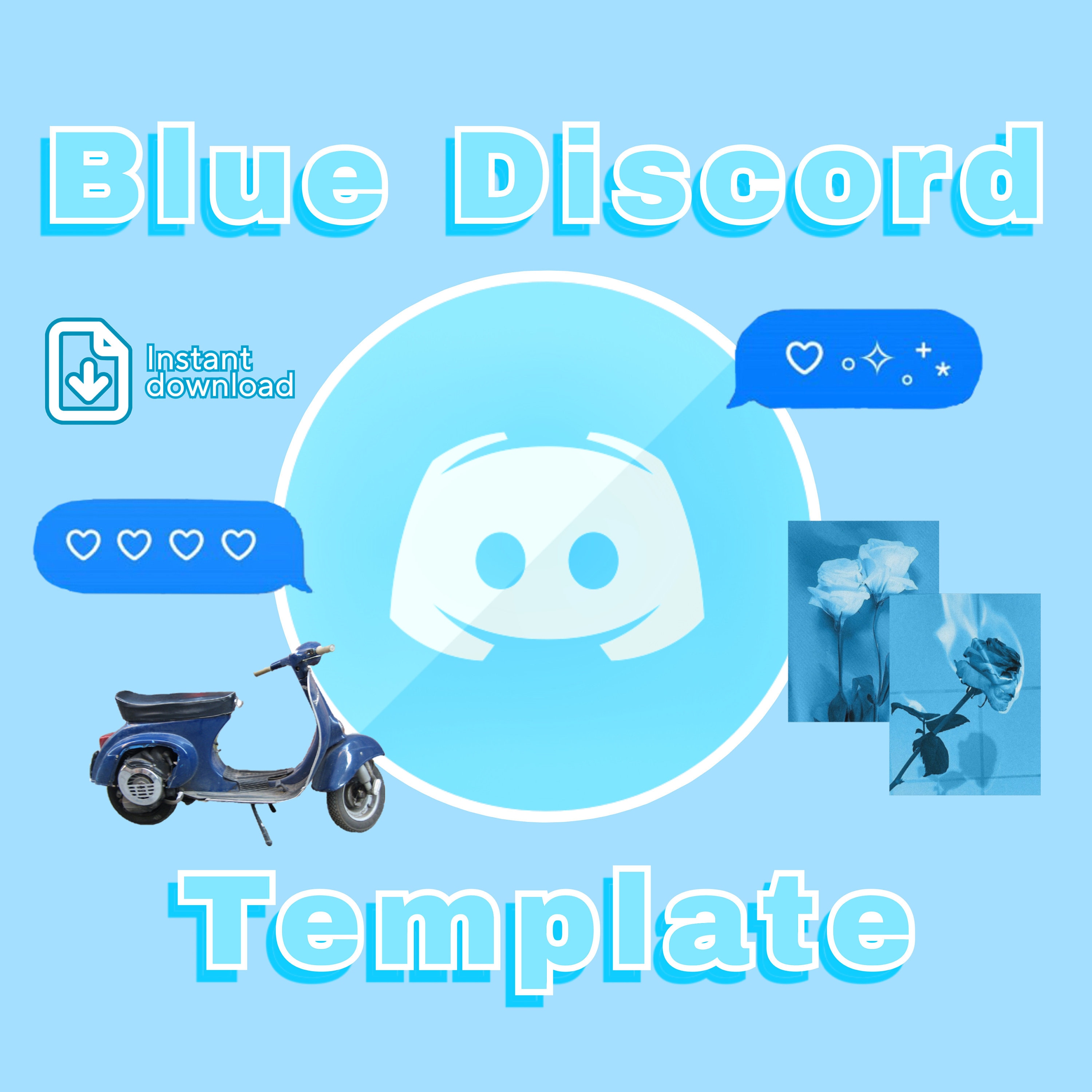 Aesthetic Blue Discord Server Template INSTANT DOWNLOAD Etsy