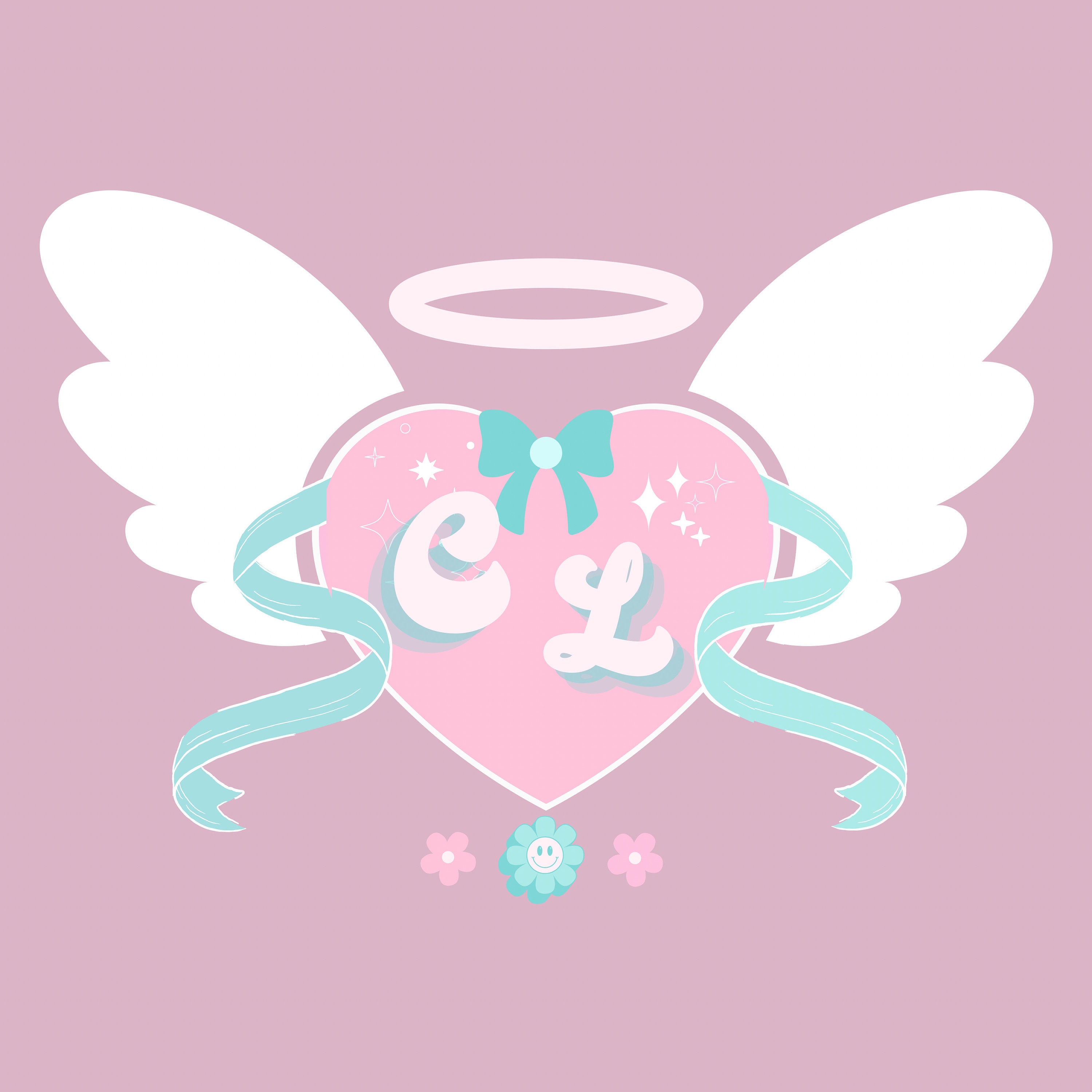 Editable Kawaii Pink Logo in Canva Template Love/heart - Etsy