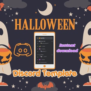 Halloween Discord Server Template for Twitch Streamer | Spooky Fall Aesthetic Discord | Cute and Scary Template INSTANT DOWNLOAD | Edgy/Emo