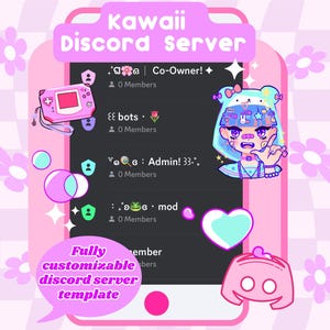 Kawaii Aesthetic Discord Template INSTANT DOWNLOAD | Twitch streamer premade discord server Cute and Colorful Kidcore Server