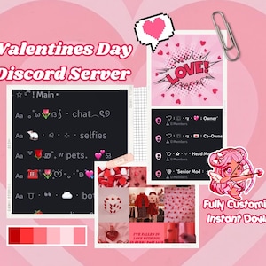Lovecore Aesthetic Discord Server For Twitch Streamers | Aesthetic Valentines Discord Server Template || Custom made Valentines Day Discord