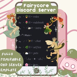 Discord Template Fairycore Aesthetic Custom made Discord Server For Twitch Streaming Fairycore Discord Server Template Cottagecore Server