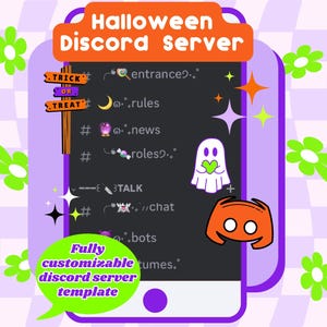 Halloween Discord Server Template for Twitch Streamer | Spooky Fall Aesthetic Discord | Cute and Scary Template INSTANT DOWNLOAD | Edgy/Emo