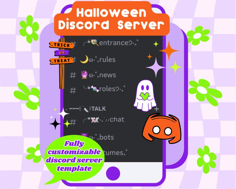 Plantilla para servidor de Discord de Halloween / Estética espeluznante, para streamers de Twitch (Descarga instantánea) imagen 1