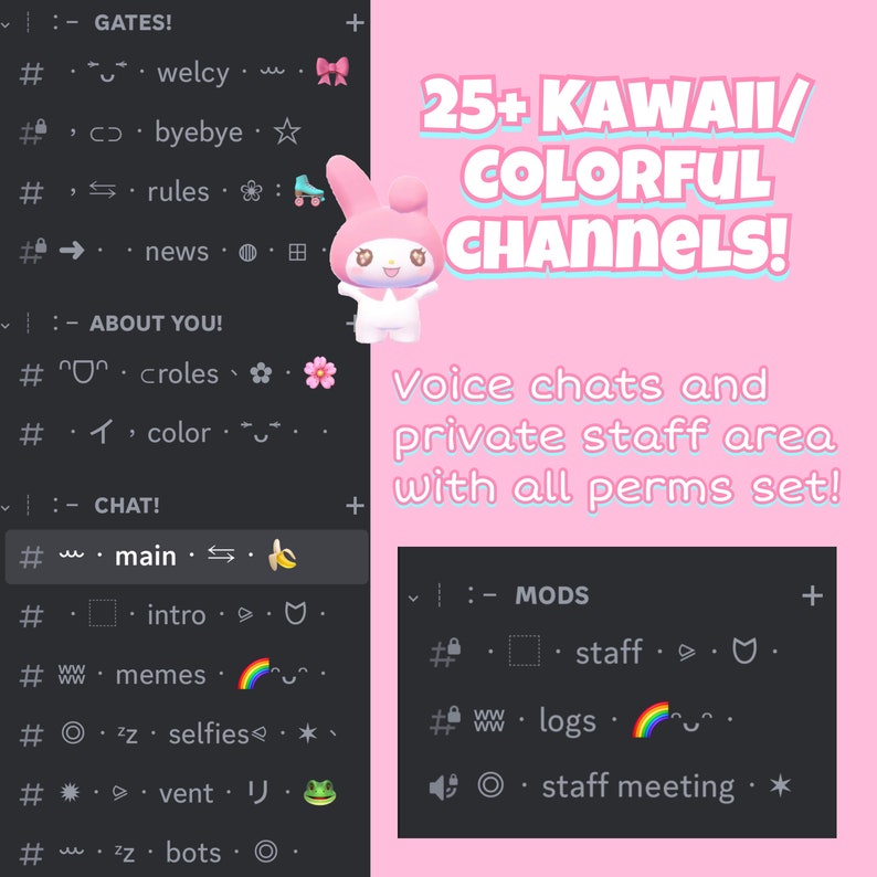 Kawaii Aesthetic Discord Template INSTANT DOWNLOAD Twitch Streamer