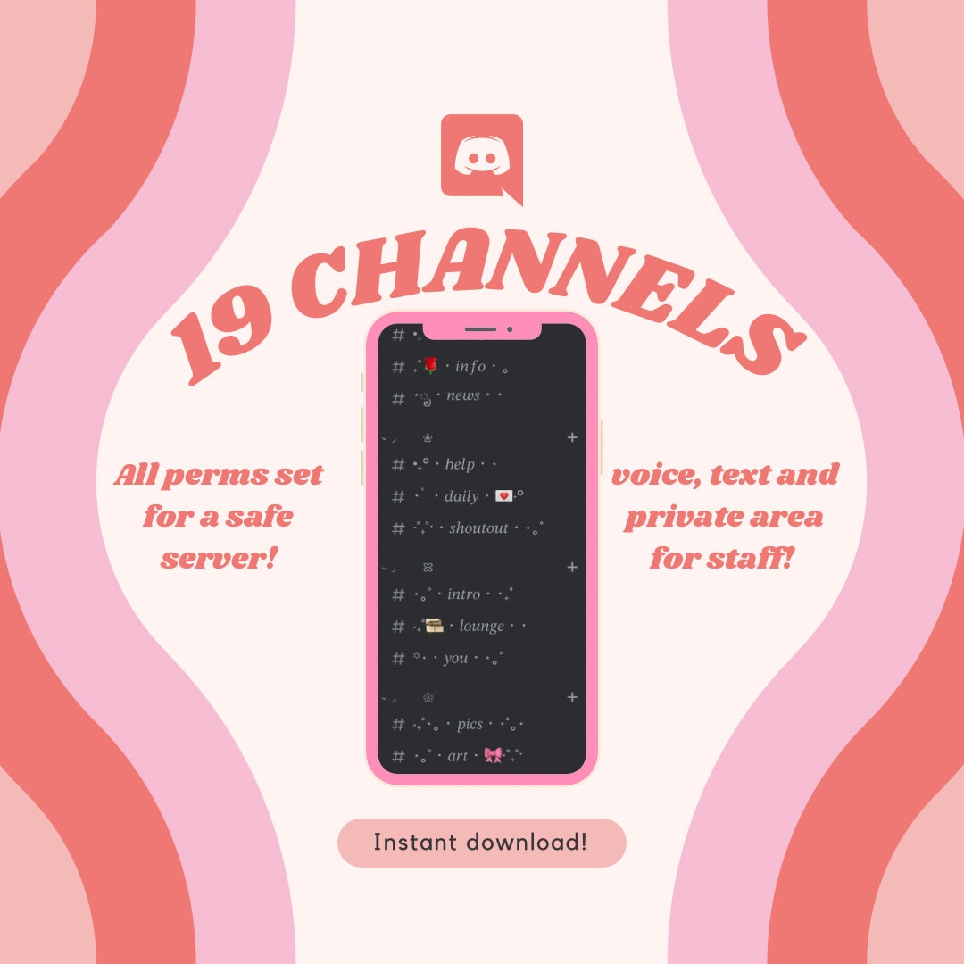 Aesthetic Discord Server Template INSTANT DOWNLOAD Etsy