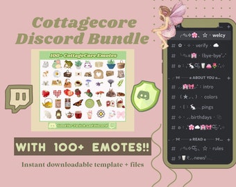 Gemütliches Discord Template mit mehr als 100 Emotes | Ästhetisches Discord Serr Bundle | Discord/Twitch Emojis | Discord Serr für Twitch Streamer