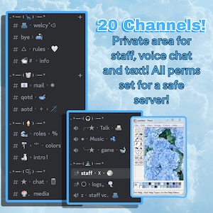 Aesthetic Blue Discord Server Template INSTANT DOWNLOAD