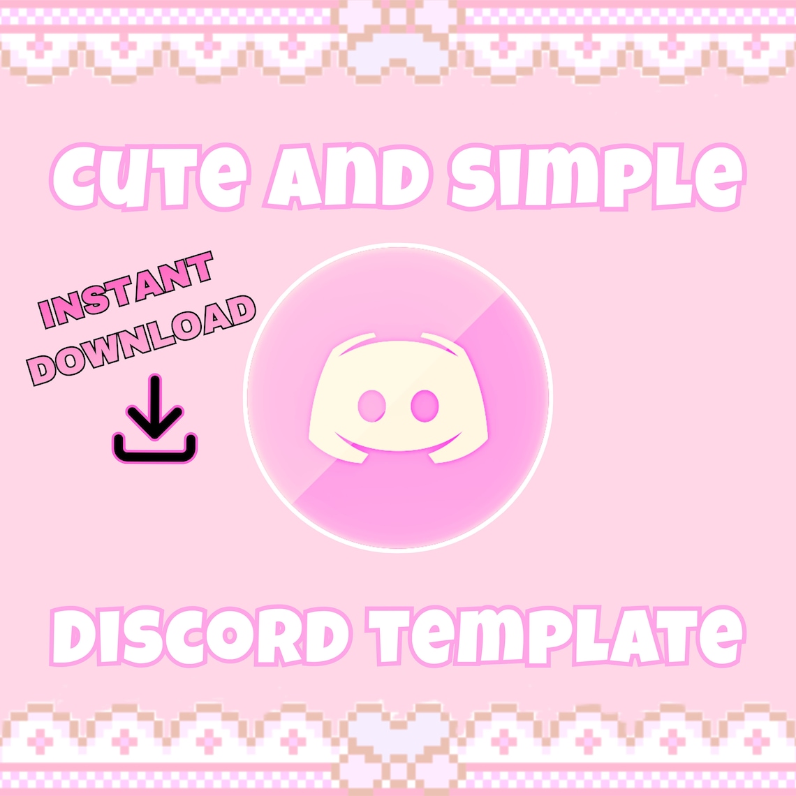 Cute and Simple Discord Template INSTANT DOWNLOAD for Twitch Etsy