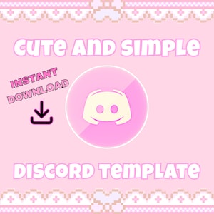 Cute And Simple Discord Template INSTANT DOWNLOAD For Twitch Streamer Premade Kawaii Pink Aesthetic Server