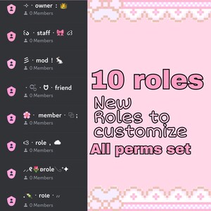 Kawaii Pink Discord Template: Vorgefertigter Twitch Streamer Serrer (Instant Download) Bild 3