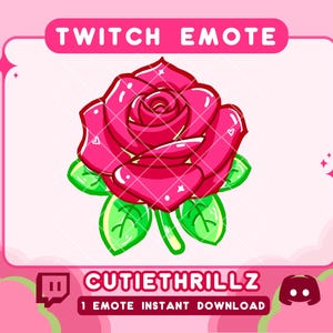 Valentines Day Rose emote for Twitch Streamer | Flower emote for discord | Discord valentines emote | Cute flower emote twitch streamer