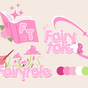 Kawaii Pink Logo Template Editable in Canva Cute Magical and Quirky