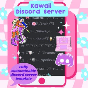 Cute And Kawaii Aesthetic Discord Template INSTANT DOWNLOAD Premade Server for Twitch Streamer