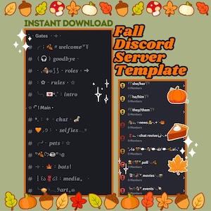 Fall Aesthetic Discord Template - Twitch Streamer Layout (Instant Download)