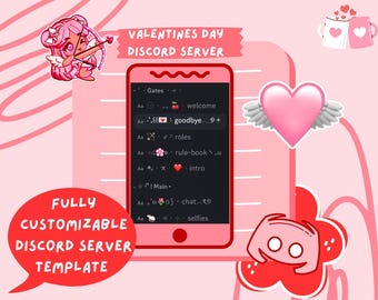 Lovecore Valentinstag Discord Template für Twitch Streamer (Digitaler Download)