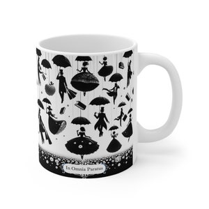 In Omnia Paratus Design with Umbrella Sky Adventure, 11 oz mug