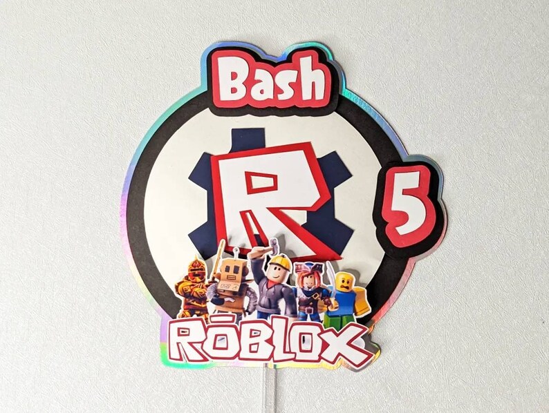 Roblox Theme Cake Topper Roblox Cake Decor - Etsy