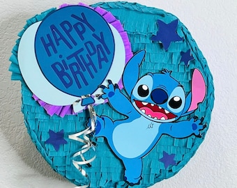 12 inch Piñata - Custom Pinata - Stitch theme party pinata - happy birthday piñata - mini pinata