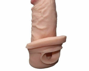 8.5"Male Penis Extension Extender Thick Cock Sheath Sleeve Girth Enhancer Condom