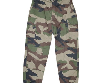1960s French Army Cargo Pants, M64 Field Sateen Pants, Size