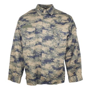 IXYHPJP Chemise militaire à manches longues en coton pour homme Motif camouflage Bleu, Camouflage gris foncé, T-Grand