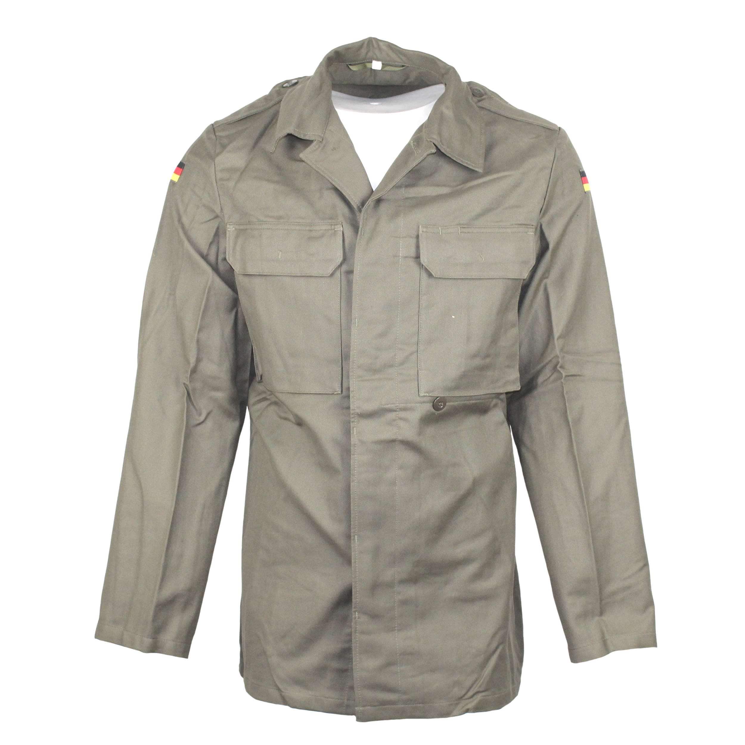 Fratelliditalia.org Camicia Soldato Uomo Militare Moleskin Tedesca Cotone Tasche Bottoni Spalline