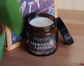 Legends and Lattes – Bookish Candle | Book Merch | Book Lover Gift | Inspired by Books | Bookshop and Bonedust | Coffee & Cardamom