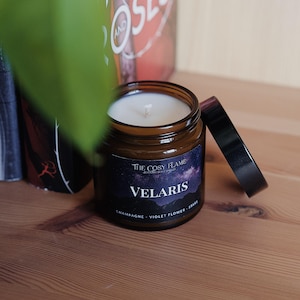 Velaris - Bookish Candle | Book Merch | Gift for Reader | A Court of Thorns and Roses | ACOTAR | ACOMAF | SJM | Champagne & Violet Flower