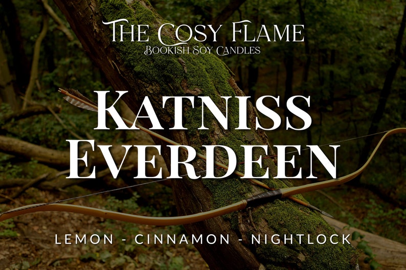 Katniss Everdeen - Bookish Candle | Book Merch | Gift for Reader | The Hunger Games | Catching Fire | Mockingjay | Lemon & Cinnamon image 2
