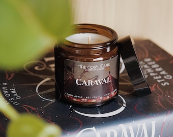 Caraval – Bookish Candle | Book Merch | Gift for Reader | Legendary | Finale | Once Upon a Broken Heart | Fantasy | Candy Apple & Bergamot