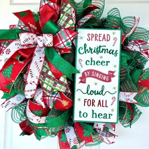 Christmas wreath, Holiday wreath, Christmas gift, Christmas deco mesh wreath, Christmas front door wreath