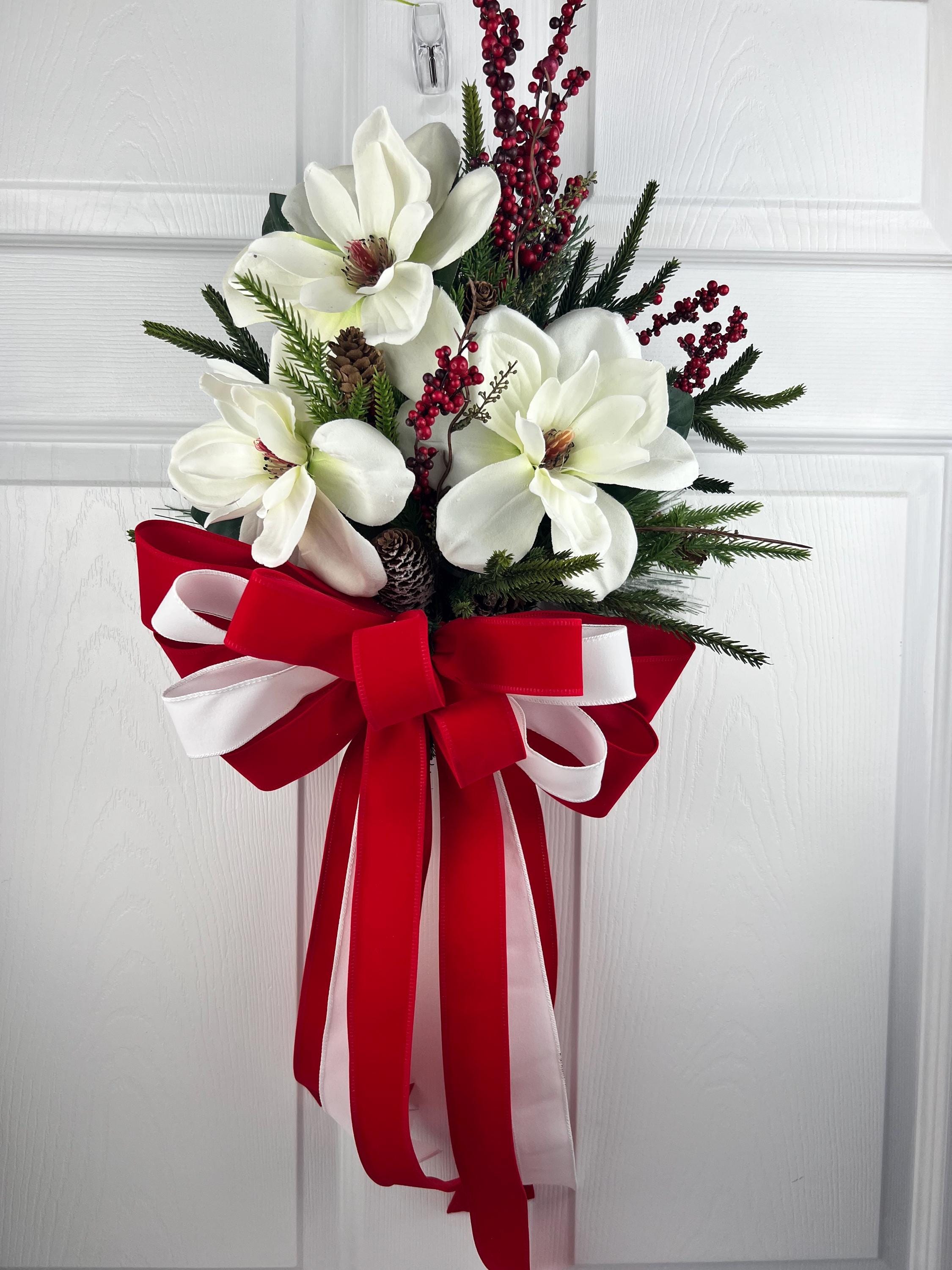37 Unique Christmas Tree Themes to Inspire Your Holiday Spirit: Deck the Halls Like Never Before! 18 Magnolia Christmas Tree Topper Velvet Holiday Bow