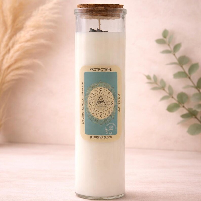 Manifestation Candle | Crystal Infused Soy Wax Ritual Candle ...