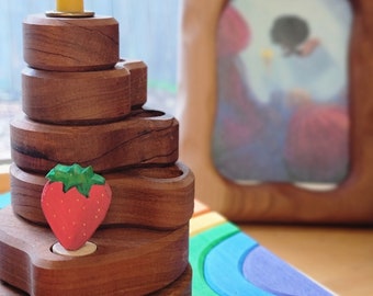 Ripe Strawberry - Waldorf Birthday Ring Ornaments for Birthdays and Holidays
