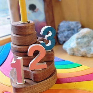 Números personalizados - Adornos de anillo de cumpleaños Waldorf
