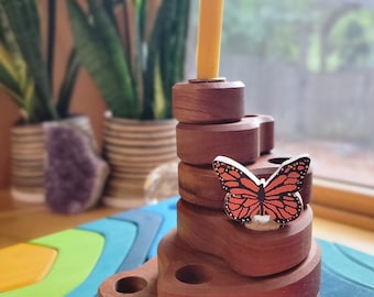 Monarch Butterfly - Waldorf Birthday Ring Ornaments for Birthdays and Holidays