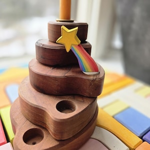 Shooting Star - Waldorf Birthday Ring Ornaments for Birthdays and Holidays