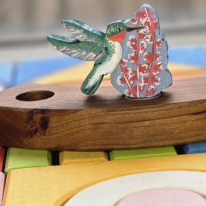 Whimsical Hummingbird - Enfeites de anel de aniversário Waldorf para aniversários e feriados