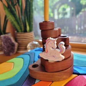Magical Unicorn - Waldorf Birthday Ring Ornaments for Birthdays and Holidays