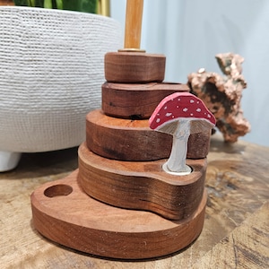 Mushroom - Waldorf Birthday Ring Ornaments for Birthdays and Holidays