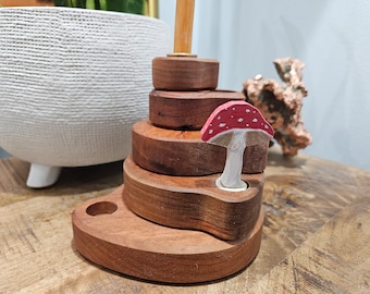Mushroom - Waldorf Birthday Ring Ornaments for Birthdays and Holidays