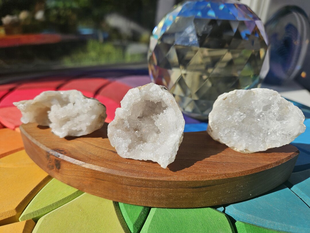 Shimmering Geode Birthday Ring Stone – Nature Table Accessory, Wooden ...