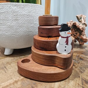 Happy Snowman - Waldorf Birthday Ring Ornaments for Birthdays and Holidays