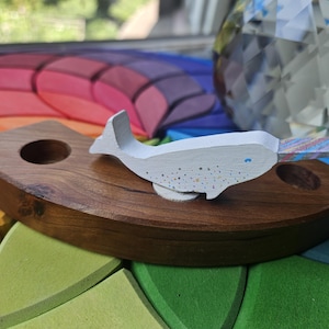Magical Rainbow Narwhal - Waldorf Birthday Ring Ornaments for Birthdays and Holidays