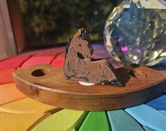 Resting Horse- Waldorf Birthday Ring Ornaments for Birthdays and Holidays