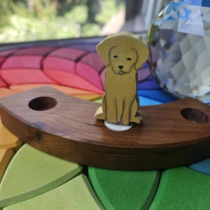 Happy Dog - Waldorf Birthday Ring Ornaments for Birthdays and Holidays
