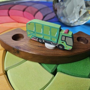 Garbage Truck - Waldorf Birthday Ring Ornaments for Birthdays and Holidays