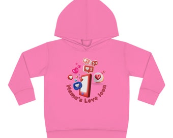 Toddler Pullover Fleece Hoodie Mama's Love Icon